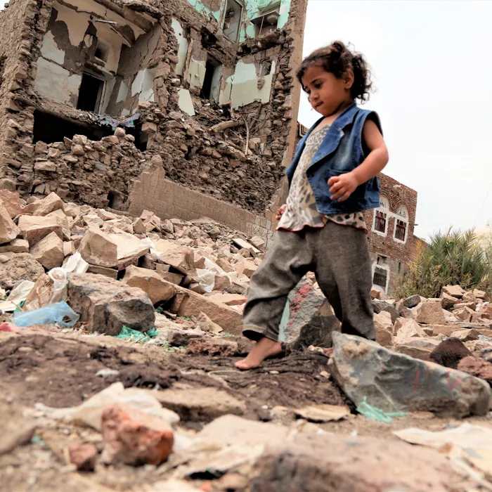 Børn på flugt i Yemen